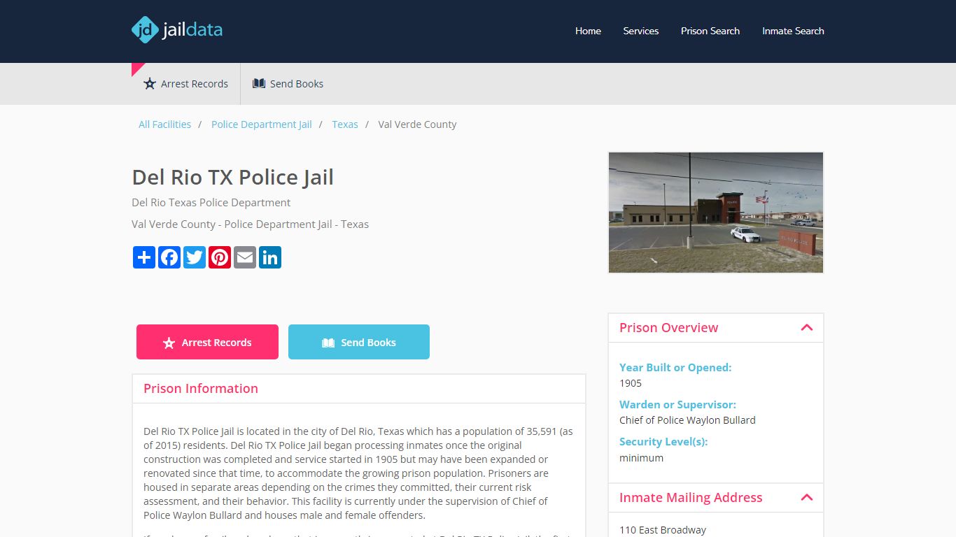 Del Rio TX Police Jail Inmate Search and Prisoner Info - Del Rio, TX